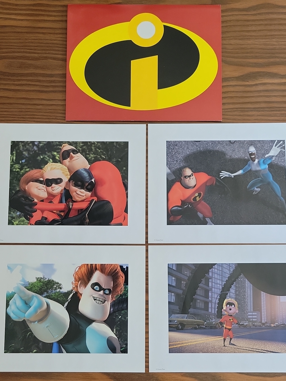 Vintage Disney / Pixar  "The Incredibles" Lithograph Portfolio - Set Of 4
